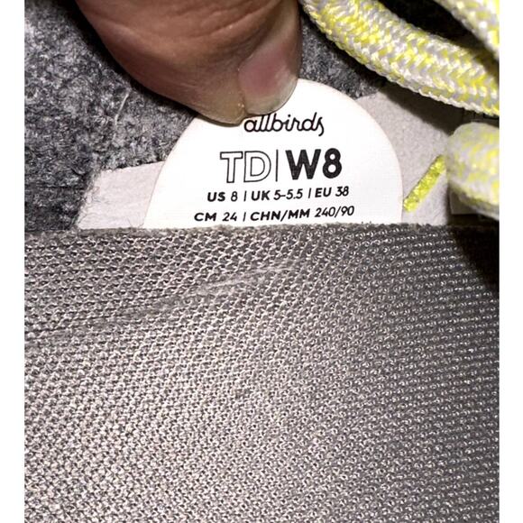 Allbirds Women's Tree Dasher 1 Gray Green Flexible Wool Sneakers Shoes Size 8 - Picture 9 of 10